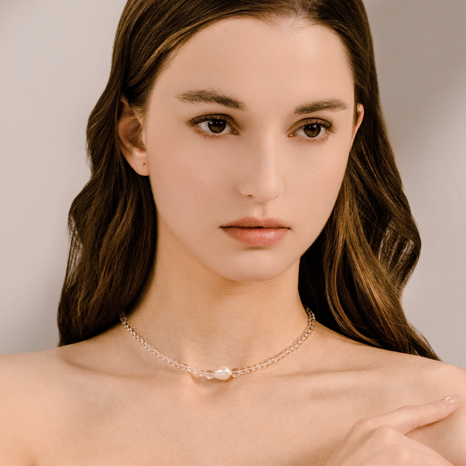 Ice-jade Purity Beaded Necklace