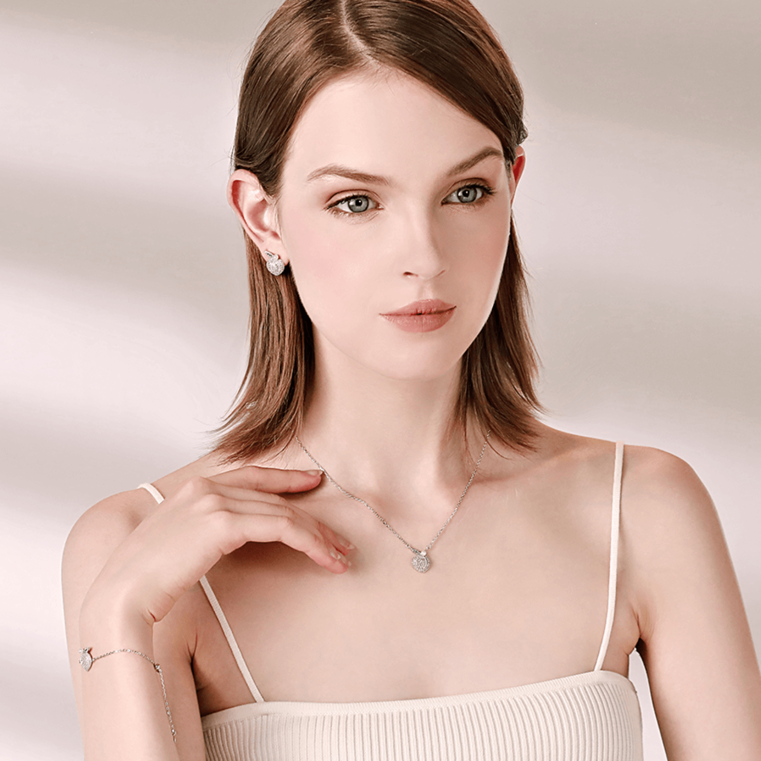 Peach Pendant Necklace