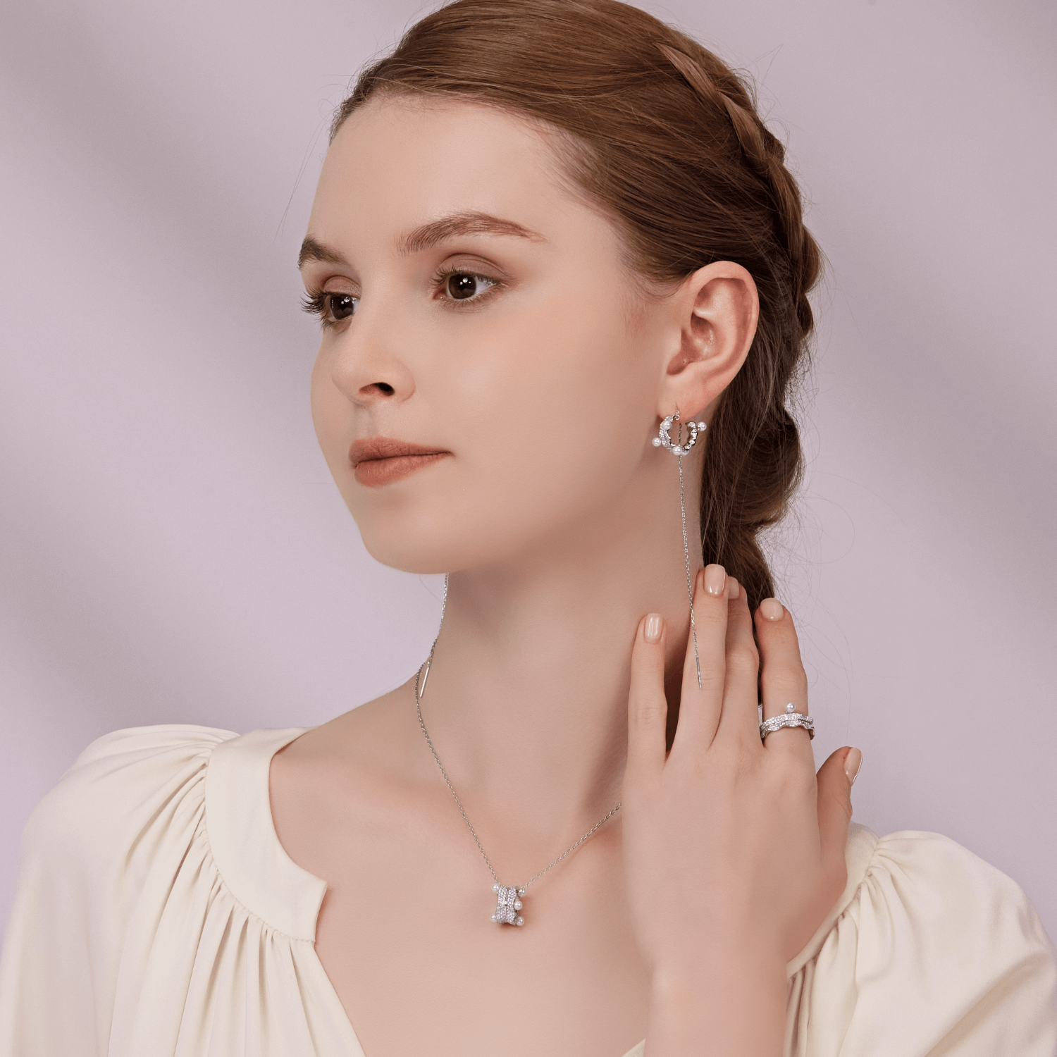 Water Grass Pave Ring