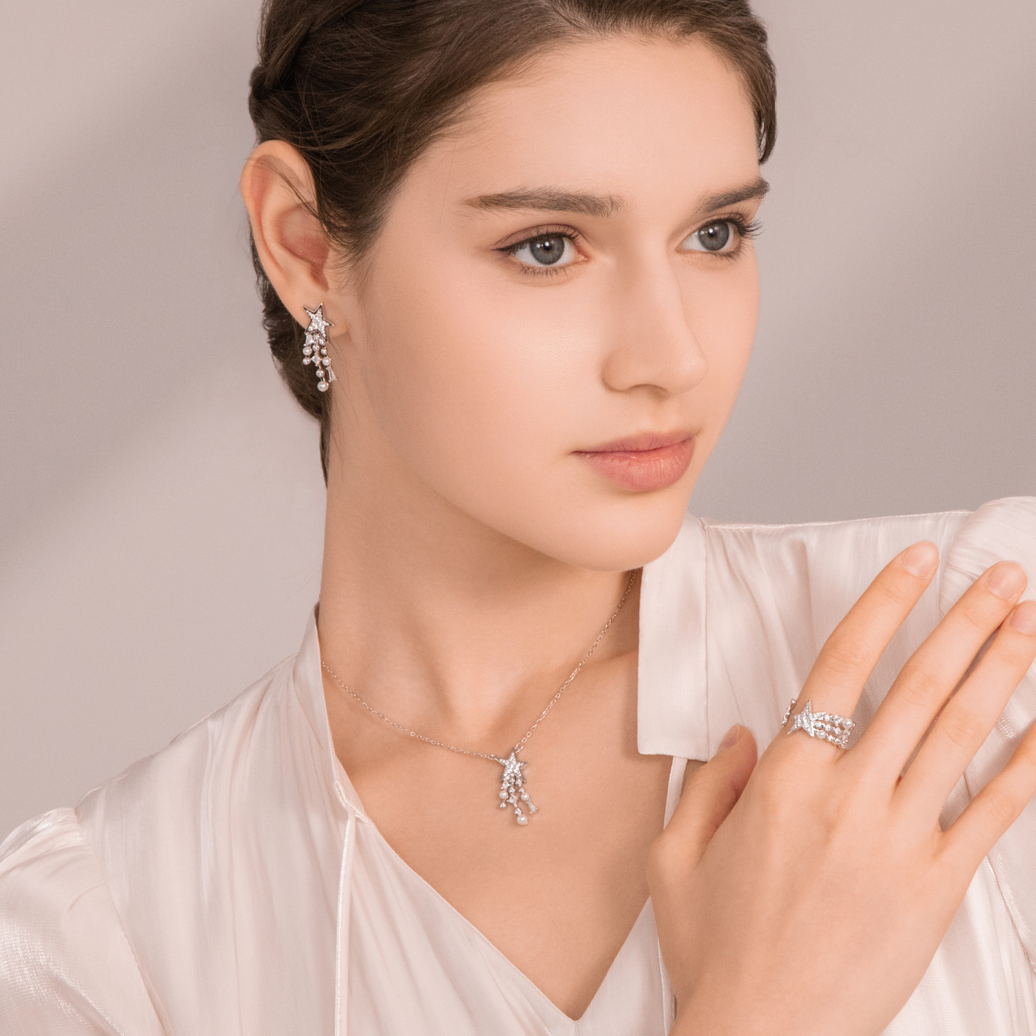 Shooting Star Pave Ring