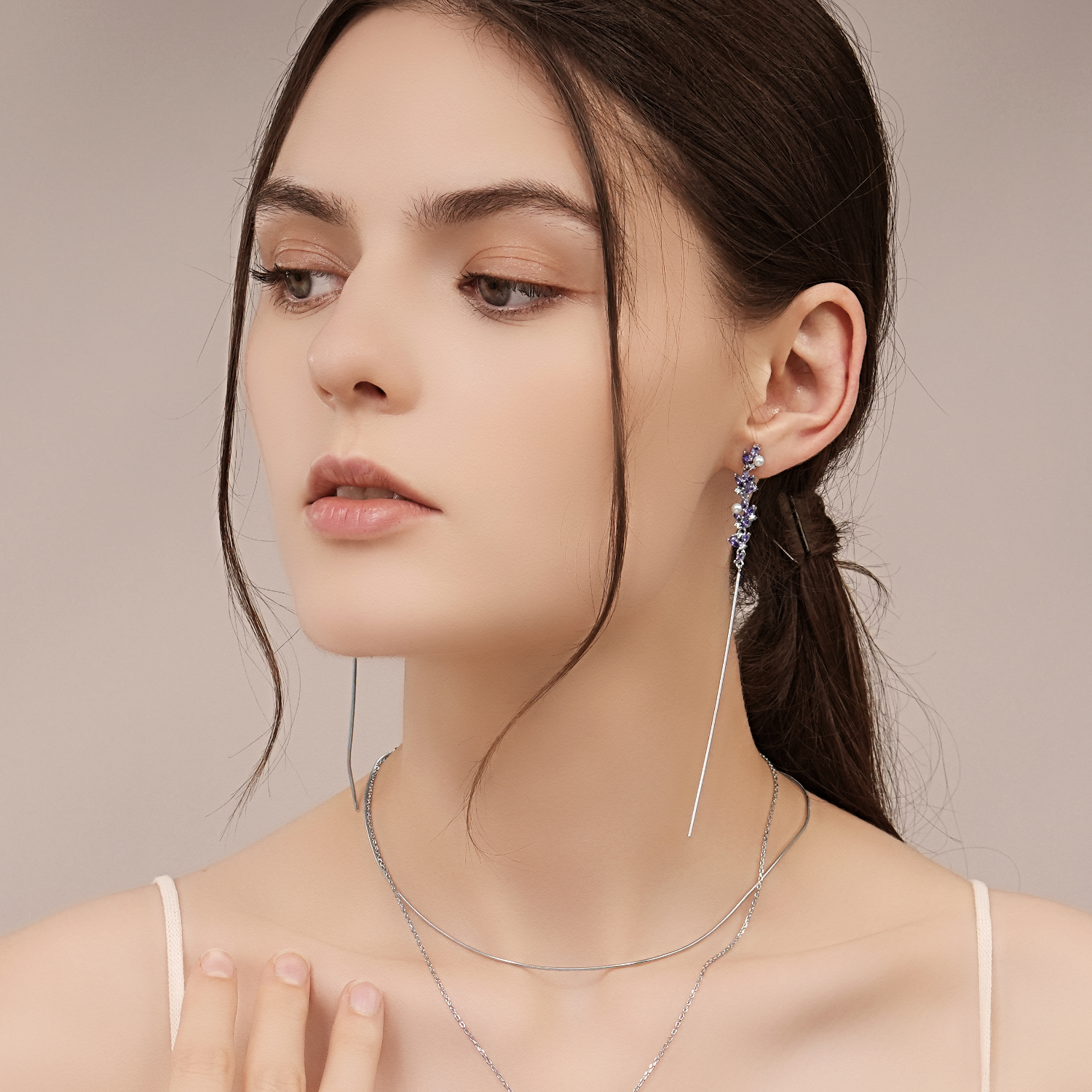 Lavender Drop Earrings