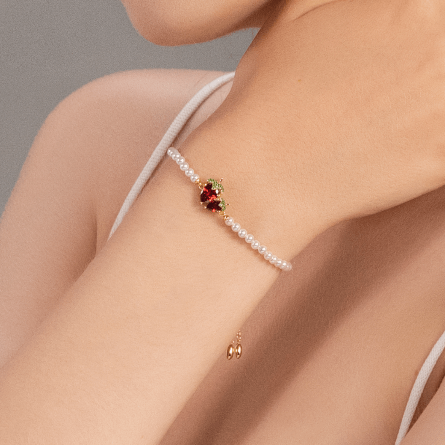 Strawberry Beaded Bracelet
