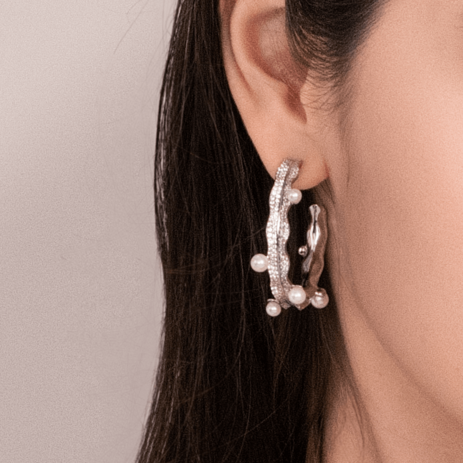 Water Grass Hoop Earrings