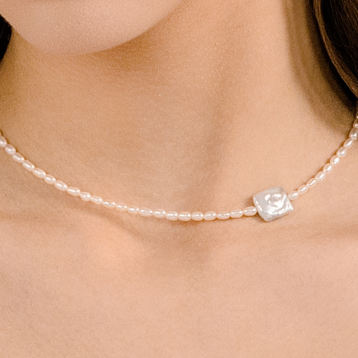 White Dew Beaded Necklace