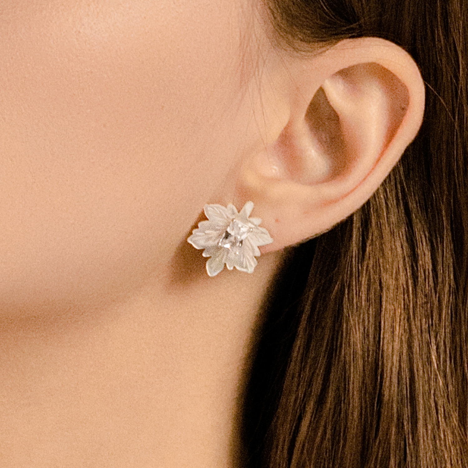 Moonlit Maple Stud Earrings