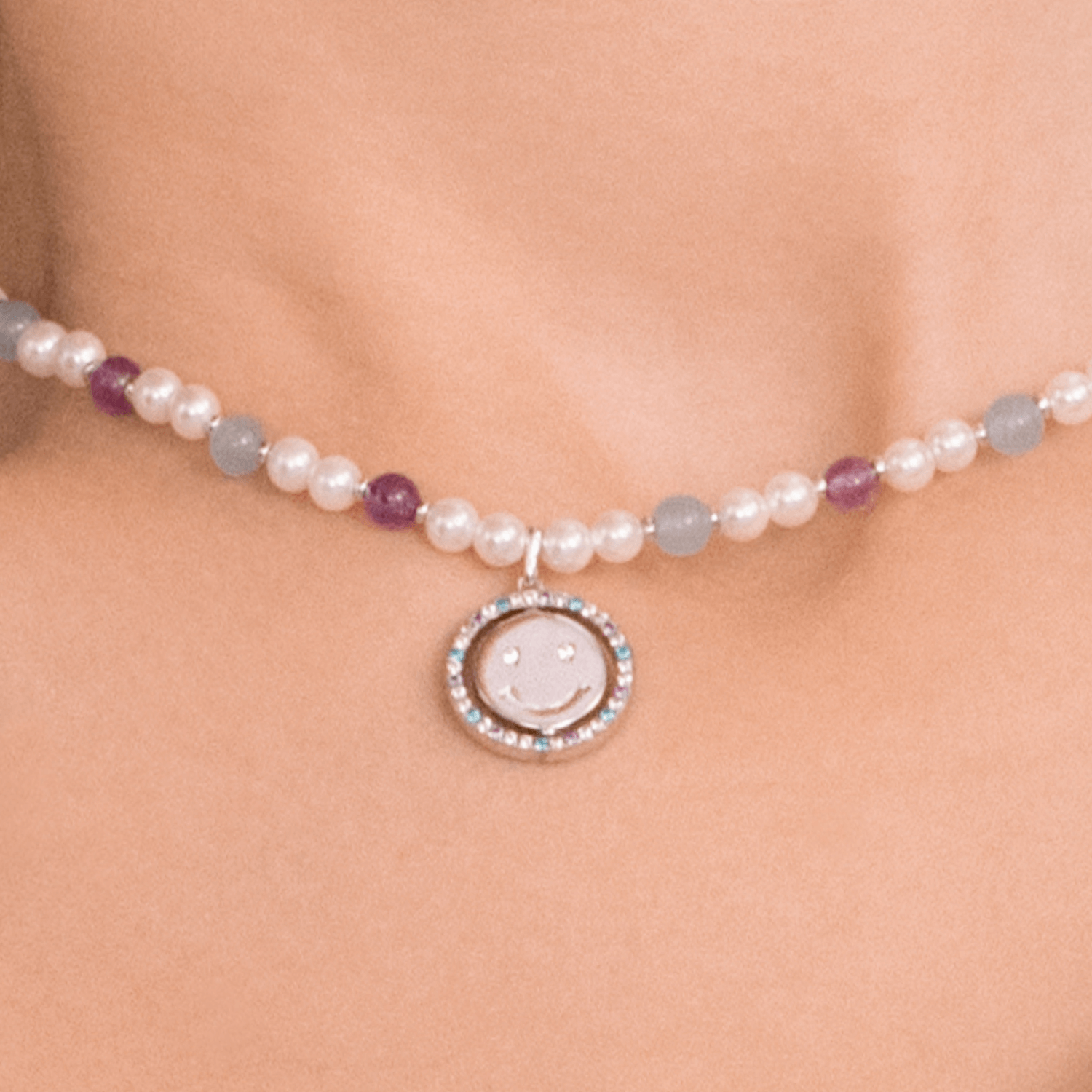 Smiley Face Beaded Necklace