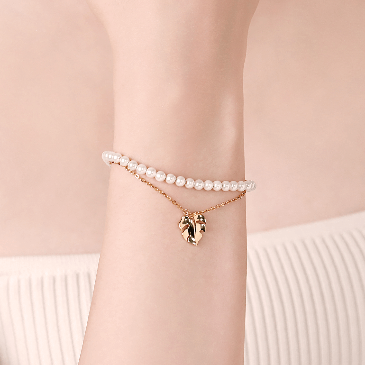 Monstera Layered Bracelet