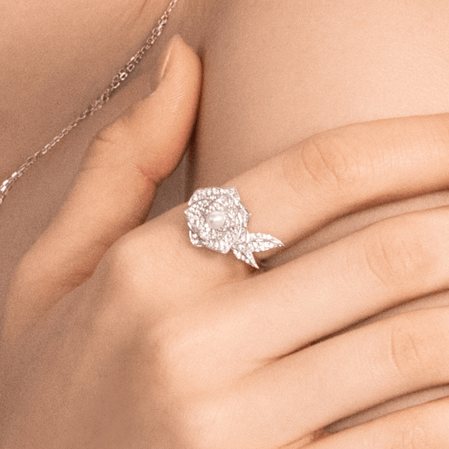 Rose Pave Ring