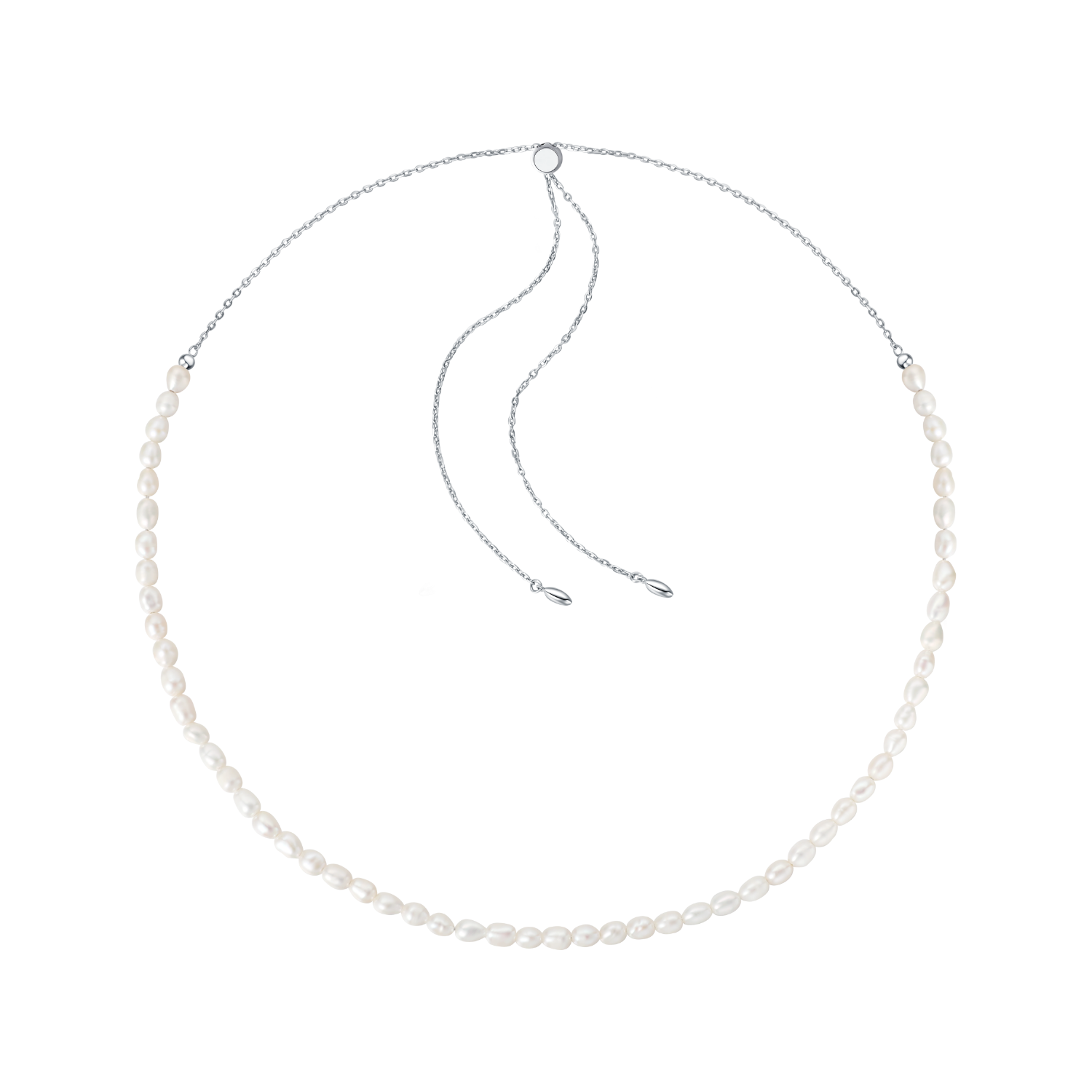 White Dew Beaded Necklace (Strand)