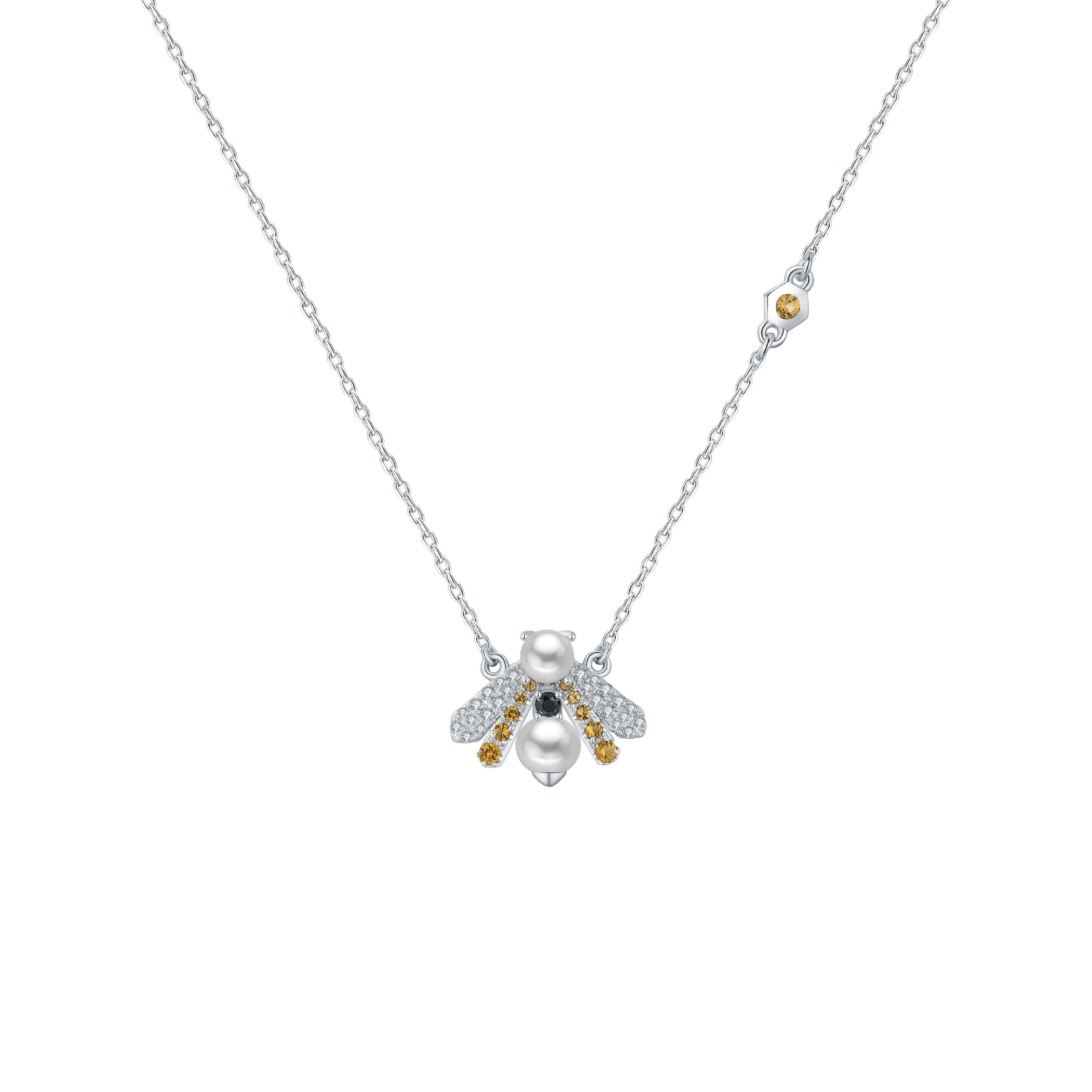 Bee Gemstone Charm Necklace – Popular J