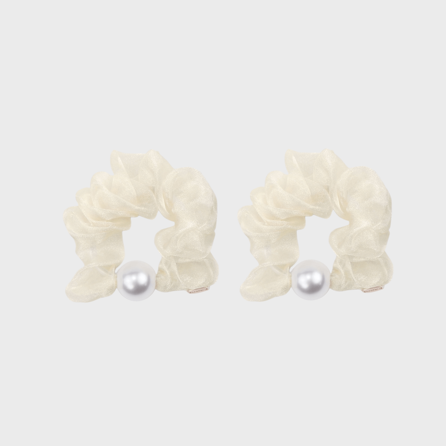 Organza Pearl Small Scrunchies (Simple & 1 Bead)