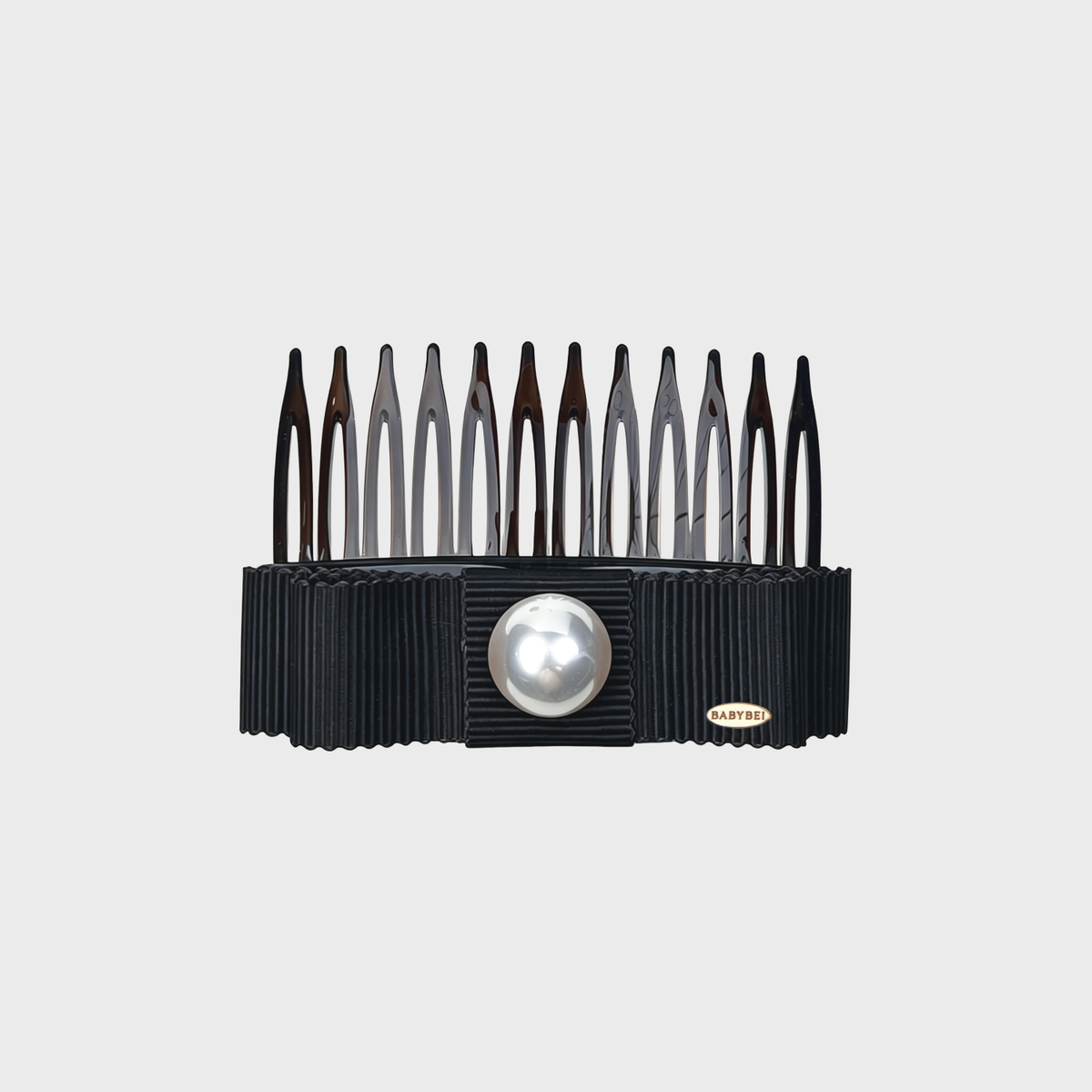 Ribbon Pearl Medium Hair Comb (2 Layered & 1 Bead)